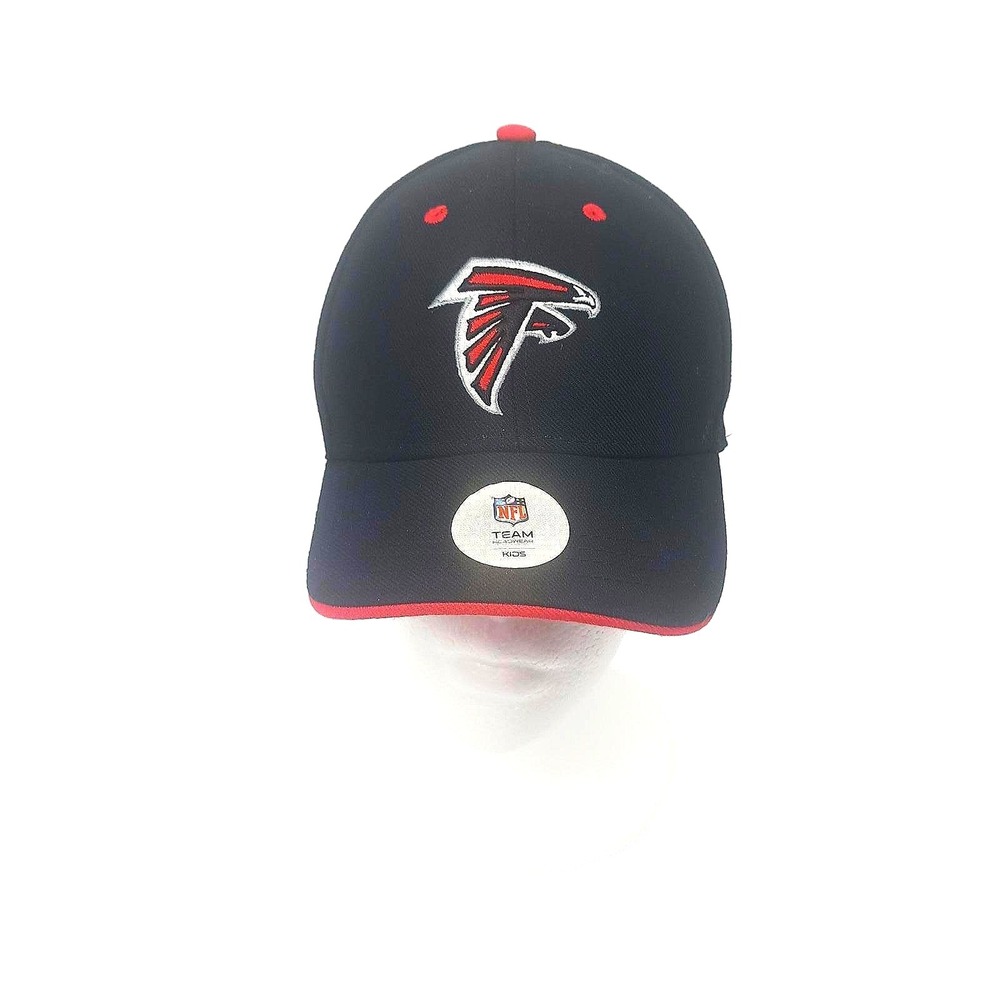 NFL Team Headwear Atlanta Falcons Kids Baseball Hat Black Red Adjustable Cap
